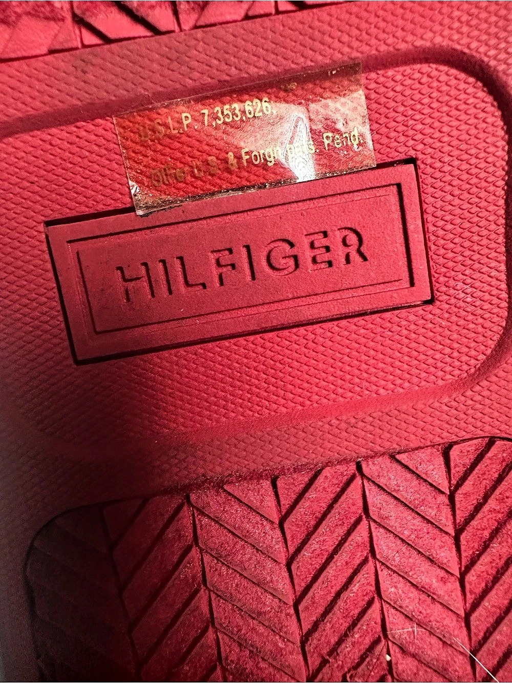 Tommy Hilfiger Canvas Boat Shoe Red & White US 10.5 - Picture 7 of 7